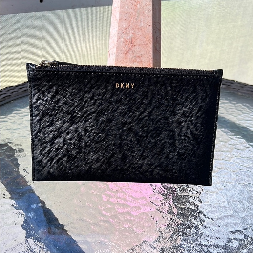 DKNY Saffiano Leather Black Pouch